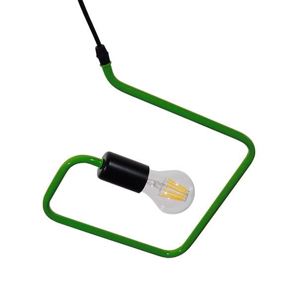 GloboStar® LIBBY 01096-1 Μοντέρνο Κρεμαστό Παιδικό Φωτιστικό Οροφής Μονόφωτο Πράσινο Μεταλλικό Φ31 x Υ100cm - ledmania.gr