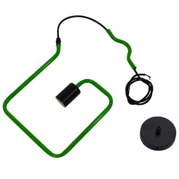 GloboStar® LIBBY 01096-1 Μοντέρνο Κρεμαστό Παιδικό Φωτιστικό Οροφής Μονόφωτο Πράσινο Μεταλλικό Φ31 x Υ100cm - ledmania.gr