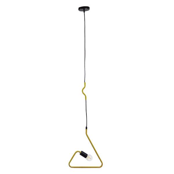 GloboStar® LIBBY 01097-1 Μοντέρνο Κρεμαστό Παιδικό Φωτιστικό Οροφής Μονόφωτο Κίτρινο Μεταλλικό Φ31 x Υ100cm - ledmania.gr