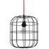GloboStar® PARROT 01099 Μοντέρνο Industrial Κρεμαστό Φωτιστικό Οροφής Μονόφωτο Μαύρο Μεταλλικό Πλέγμα Φ30 x Y35cm - ledmania.gr