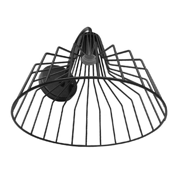GloboStar® TRIUMPH 01117 Vintage Industrial Φωτιστικό Τοίχου Απλίκα Μονόφωτο Μαύρο Μεταλλικό Πλέγμα Καμπάνα Φ30 x Μ35 x Π30 x Υ32cm - ledmania.gr