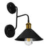 GloboStar® MAGEOR 01120 Vintage Industrial Φωτιστικό Τοίχου Απλίκα Μονόφωτο Μαύρο Μεταλλικό Καμπάνα Φ22 x Μ36.5 x Π32.5 x Υ40cm - ledmania.gr