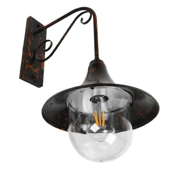 GloboStar® ANNIEL 01124 Vintage Φωτιστικό Τοίχου Απλίκα Μονόφωτο Καφέ Σκουριά Μεταλλικό Καμπάνα Φ28 x Μ40.5 x Π28 x Υ56.5cm - ledmania.gr