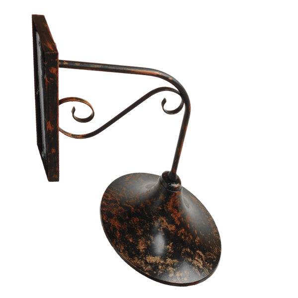 GloboStar® ANNIEL 01124 Vintage Φωτιστικό Τοίχου Απλίκα Μονόφωτο Καφέ Σκουριά Μεταλλικό Καμπάνα Φ28 x Μ40.5 x Π28 x Υ56.5cm - ledmania.gr