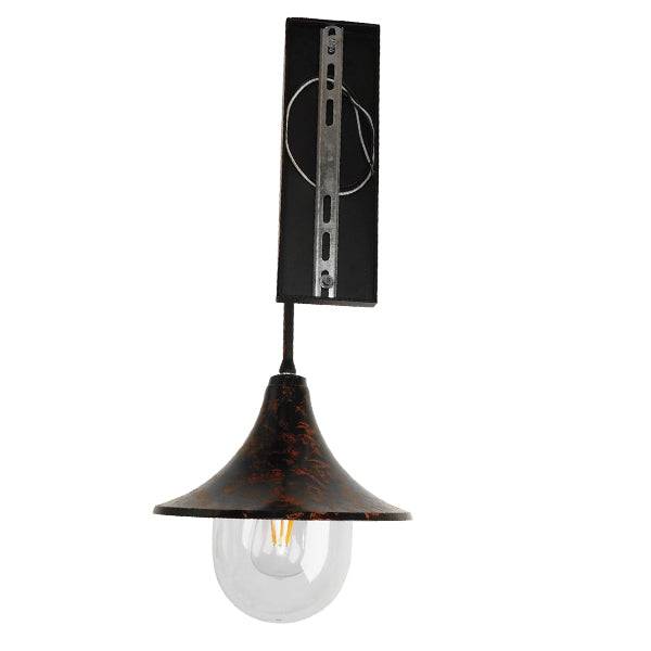 GloboStar® ANNIEL 01124 Vintage Φωτιστικό Τοίχου Απλίκα Μονόφωτο Καφέ Σκουριά Μεταλλικό Καμπάνα Φ28 x Μ40.5 x Π28 x Υ56.5cm - ledmania.gr