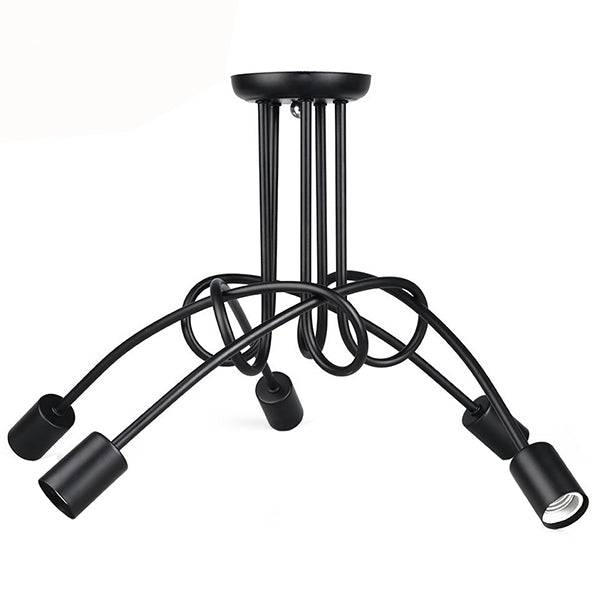 GloboStar® PAULELI 01127 Μοντέρνο Industrial Φωτιστικό Οροφής Πολύφωτο Μαύρο Μεταλλικό Φ76 x Y38cm - ledmania.gr
