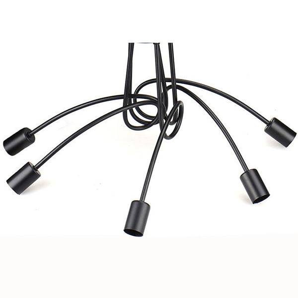 GloboStar® PAULELI 01127 Μοντέρνο Industrial Φωτιστικό Οροφής Πολύφωτο Μαύρο Μεταλλικό Φ76 x Y38cm - ledmania.gr