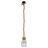 GloboStar® LAICO 01129 Vintage Κρεμαστό Φωτιστικό Οροφής Μονόφωτο Μπρούτζινο Σκουριά Μεταλλικό Πλέγμα με Μπεζ Σχοινί Φ12 x Y100cm - ledmania.gr