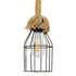 GloboStar® LAICO 01129 Vintage Κρεμαστό Φωτιστικό Οροφής Μονόφωτο Μπρούτζινο Σκουριά Μεταλλικό Πλέγμα με Μπεζ Σχοινί Φ12 x Y100cm - ledmania.gr