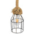 GloboStar® LAICO 01129 Vintage Κρεμαστό Φωτιστικό Οροφής Μονόφωτο Μπρούτζινο Σκουριά Μεταλλικό Πλέγμα με Μπεζ Σχοινί Φ12 x Y100cm - ledmania.gr