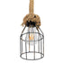 GloboStar® LAICO 01129 Vintage Κρεμαστό Φωτιστικό Οροφής Μονόφωτο Μπρούτζινο Σκουριά Μεταλλικό Πλέγμα με Μπεζ Σχοινί Φ12 x Y100cm - ledmania.gr