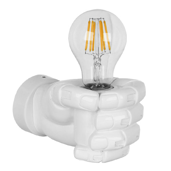 GloboStar® FIST 01137 Μοντέρνο Φωτιστικό Τοίχου Απλίκα Μονόφωτο Λευκό Γύψινο Μ15 x Π10 x Υ10cm - ledmania.gr