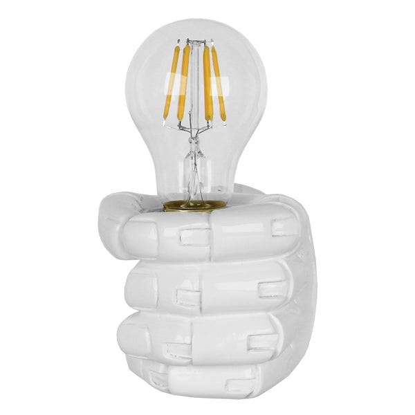 GloboStar® FIST 01137 Μοντέρνο Φωτιστικό Τοίχου Απλίκα Μονόφωτο Λευκό Γύψινο Μ15 x Π10 x Υ10cm - ledmania.gr