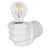 GloboStar® FIST 01137 Μοντέρνο Φωτιστικό Τοίχου Απλίκα Μονόφωτο Λευκό Γύψινο Μ15 x Π10 x Υ10cm - ledmania.gr
