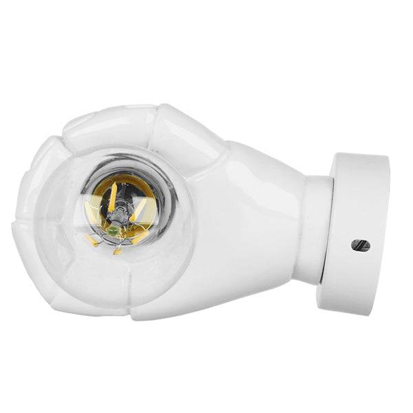 GloboStar® FIST 01137 Μοντέρνο Φωτιστικό Τοίχου Απλίκα Μονόφωτο Λευκό Γύψινο Μ15 x Π10 x Υ10cm - ledmania.gr