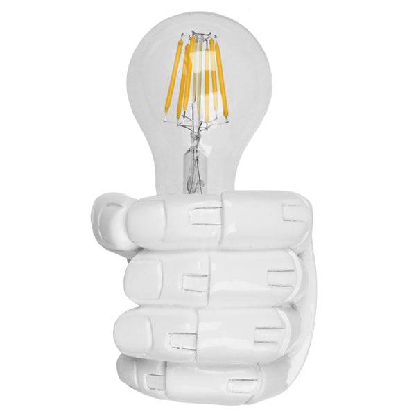 GloboStar® FIST 01137 Μοντέρνο Φωτιστικό Τοίχου Απλίκα Μονόφωτο Λευκό Γύψινο Μ15 x Π10 x Υ10cm - ledmania.gr