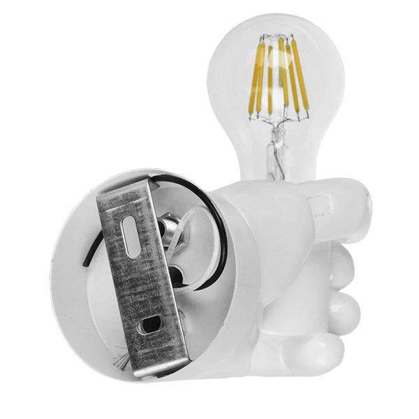 GloboStar® FIST 01137 Μοντέρνο Φωτιστικό Τοίχου Απλίκα Μονόφωτο Λευκό Γύψινο Μ15 x Π10 x Υ10cm - ledmania.gr
