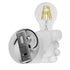 GloboStar® FIST 01137 Μοντέρνο Φωτιστικό Τοίχου Απλίκα Μονόφωτο Λευκό Γύψινο Μ15 x Π10 x Υ10cm - ledmania.gr