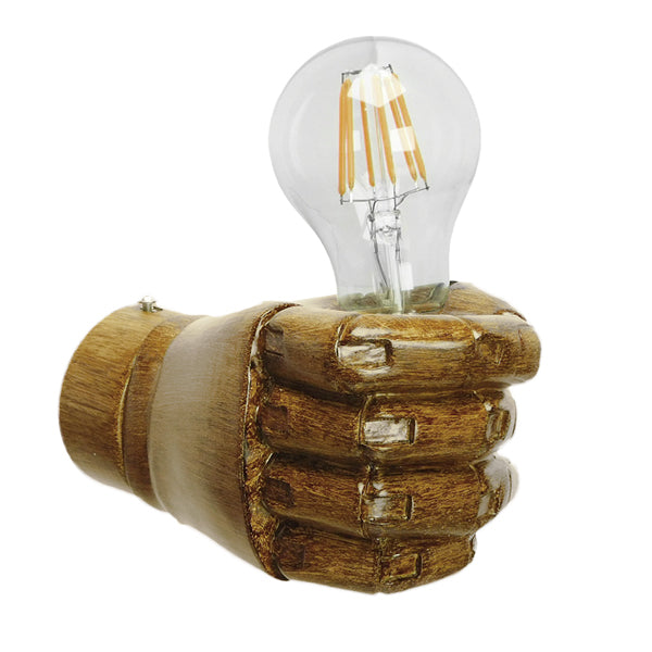 GloboStar® FIST 01138 Μοντέρνο Φωτιστικό Τοίχου Απλίκα Μονόφωτο Καφέ Γύψινο Μ15 x Π10 x Υ10cm - ledmania.gr