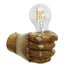 GloboStar® FIST 01138 Μοντέρνο Φωτιστικό Τοίχου Απλίκα Μονόφωτο Καφέ Γύψινο Μ15 x Π10 x Υ10cm - ledmania.gr