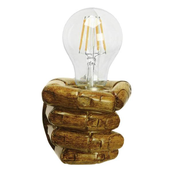 GloboStar® FIST 01138 Μοντέρνο Φωτιστικό Τοίχου Απλίκα Μονόφωτο Καφέ Γύψινο Μ15 x Π10 x Υ10cm - ledmania.gr
