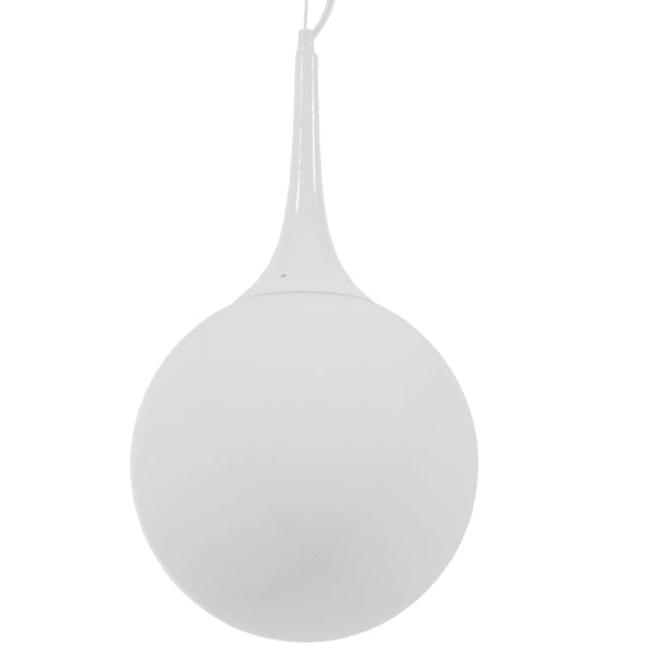 GloboStar® SPHERE 01143 Μοντέρνο Κρεμαστό Φωτιστικό Οροφής Μονόφωτο Λευκό Γυάλινο Φ25 x Y46.5cm - ledmania.gr