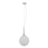 GloboStar® SPHERE 01143 Μοντέρνο Κρεμαστό Φωτιστικό Οροφής Μονόφωτο Λευκό Γυάλινο Φ25 x Y46.5cm - ledmania.gr