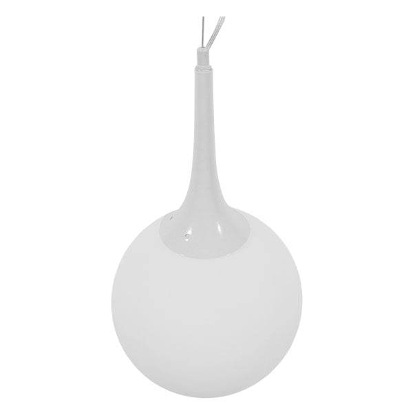 GloboStar® SPHERE 01143 Μοντέρνο Κρεμαστό Φωτιστικό Οροφής Μονόφωτο Λευκό Γυάλινο Φ25 x Y46.5cm - ledmania.gr