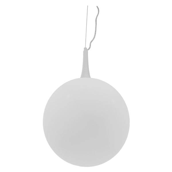 GloboStar® SPHERE 01143 Μοντέρνο Κρεμαστό Φωτιστικό Οροφής Μονόφωτο Λευκό Γυάλινο Φ25 x Y46.5cm - ledmania.gr