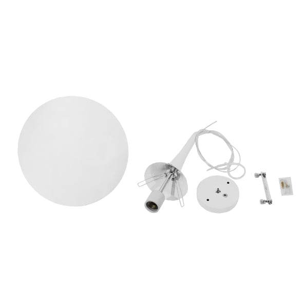 GloboStar® SPHERE 01143 Μοντέρνο Κρεμαστό Φωτιστικό Οροφής Μονόφωτο Λευκό Γυάλινο Φ25 x Y46.5cm - ledmania.gr