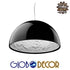 GloboStar® SERENIA BLACK 01151 Μοντέρνο Κρεμαστό Φωτιστικό Οροφής Μονόφωτο Μαύρο Γύψινο Καμπάνα Φ40 x Y19cm - ledmania.gr
