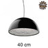 GloboStar® SERENIA BLACK 01151 Μοντέρνο Κρεμαστό Φωτιστικό Οροφής Μονόφωτο Μαύρο Γύψινο Καμπάνα Φ40 x Y19cm - ledmania.gr