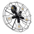 GloboStar® FAN 01163 Vintage Industrial Φωτιστικό Τοίχου Απλίκα Πολύφωτο Μαύρο Μεταλλικό Πλέγμα Φ46 x Μ22 x Π46 x Υ46cm - ledmania.gr