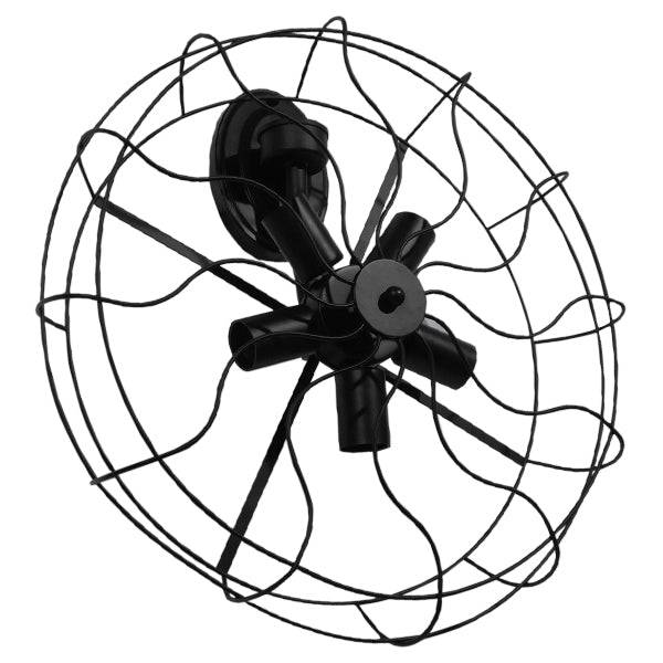 GloboStar® FAN 01163 Vintage Industrial Φωτιστικό Τοίχου Απλίκα Πολύφωτο Μαύρο Μεταλλικό Πλέγμα Φ46 x Μ22 x Π46 x Υ46cm - ledmania.gr