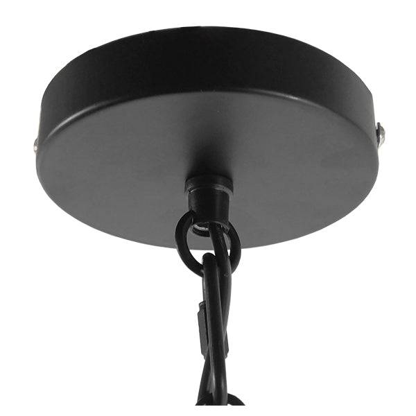 GloboStar® HELIX 01164 Vintage Industrial Κρεμαστό Φωτιστικό Οροφής Πολύφωτο Μαύρο Μεταλλικό Πλέγμα Φ46 x Y13cm - ledmania.gr