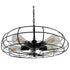 GloboStar® HELIX 01164 Vintage Industrial Κρεμαστό Φωτιστικό Οροφής Πολύφωτο Μαύρο Μεταλλικό Πλέγμα Φ46 x Y13cm - ledmania.gr