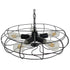GloboStar® HELIX 01164 Vintage Industrial Κρεμαστό Φωτιστικό Οροφής Πολύφωτο Μαύρο Μεταλλικό Πλέγμα Φ46 x Y13cm - ledmania.gr