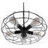 GloboStar® HELIX 01164 Vintage Industrial Κρεμαστό Φωτιστικό Οροφής Πολύφωτο Μαύρο Μεταλλικό Πλέγμα Φ46 x Y13cm - ledmania.gr
