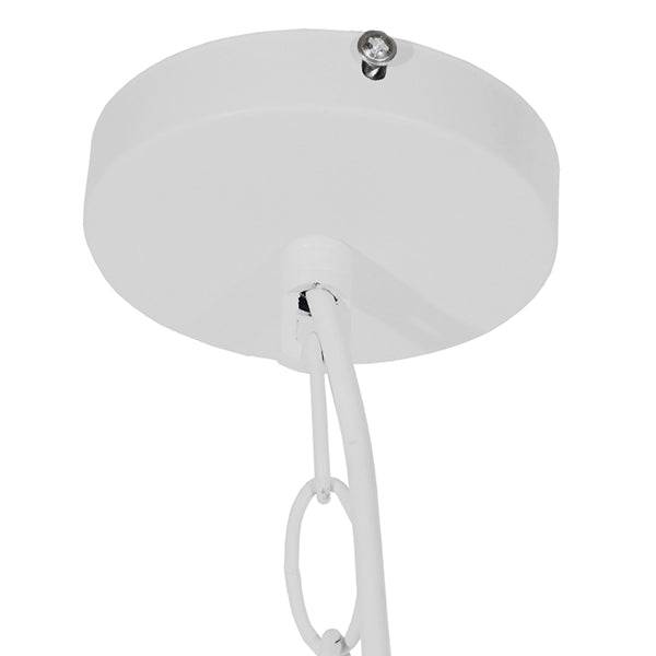 GloboStar® LARKIN 01174 Vintage Κρεμαστό Φωτιστικό Οροφής Μονόφωτο Λευκό Μεταλλικό Καμπάνα Φ31 x Y30cm - ledmania.gr