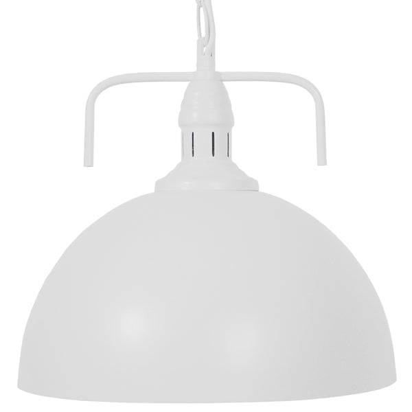 GloboStar® LARKIN 01174 Vintage Κρεμαστό Φωτιστικό Οροφής Μονόφωτο Λευκό Μεταλλικό Καμπάνα Φ31 x Y30cm - ledmania.gr