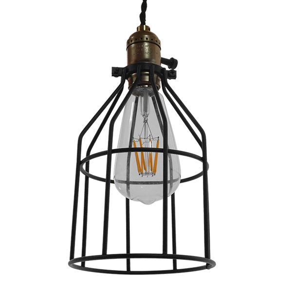 GloboStar® GALOT 01179 Vintage Industrial Κρεμαστό Φωτιστικό Οροφής Μονόφωτο Μαύρο Μεταλλικό Πλέγμα Φ14 x Y26cm - ledmania.gr