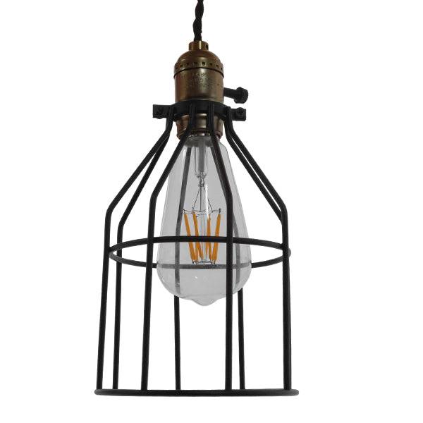 GloboStar® GALOT 01179 Vintage Industrial Κρεμαστό Φωτιστικό Οροφής Μονόφωτο Μαύρο Μεταλλικό Πλέγμα Φ14 x Y26cm - ledmania.gr