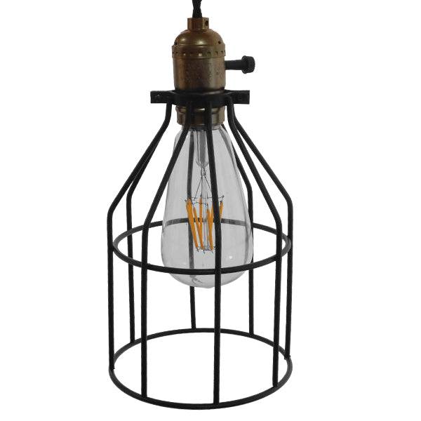 GloboStar® GALOT 01179 Vintage Industrial Κρεμαστό Φωτιστικό Οροφής Μονόφωτο Μαύρο Μεταλλικό Πλέγμα Φ14 x Y26cm - ledmania.gr