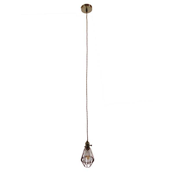 GloboStar® FLOWER IRON RUST 01180 Vintage Industrial Κρεμαστό Φωτιστικό Οροφής Μονόφωτο Καφέ Σκουριά Μεταλλικό Πλέγμα Φ10 x Y20cm - ledmania.gr