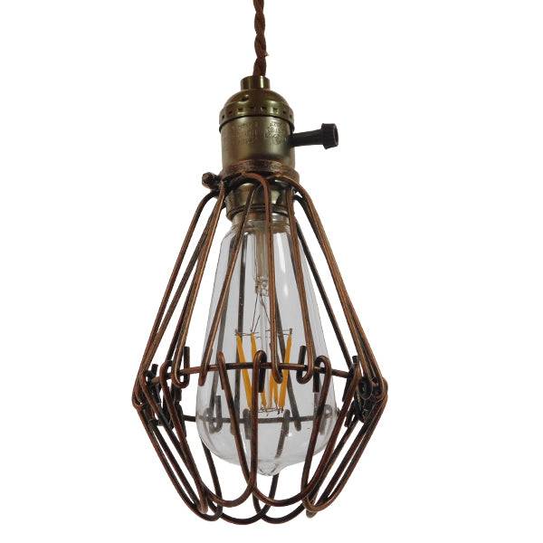 GloboStar® FLOWER IRON RUST 01180 Vintage Industrial Κρεμαστό Φωτιστικό Οροφής Μονόφωτο Καφέ Σκουριά Μεταλλικό Πλέγμα Φ10 x Y20cm - ledmania.gr
