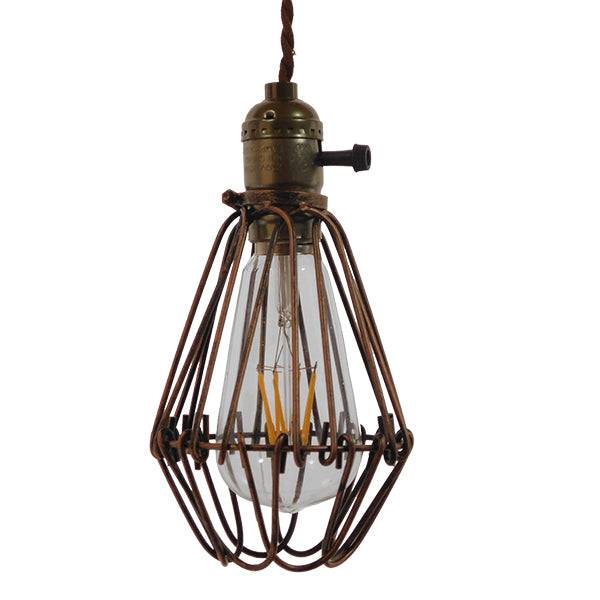 GloboStar® FLOWER IRON RUST 01180 Vintage Industrial Κρεμαστό Φωτιστικό Οροφής Μονόφωτο Καφέ Σκουριά Μεταλλικό Πλέγμα Φ10 x Y20cm - ledmania.gr