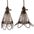 GloboStar® FLOWER IRON RUST 01180 Vintage Industrial Κρεμαστό Φωτιστικό Οροφής Μονόφωτο Καφέ Σκουριά Μεταλλικό Πλέγμα Φ10 x Y20cm - ledmania.gr