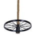GloboStar® VELO 01185 Vintage Industrial Κρεμαστό Φωτιστικό Οροφής Μονόφωτο Μαύρο Μεταλλικό Πλέγμα με Μπεζ Σχοινί Φ30 x Y16cm - ledmania.gr