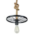 GloboStar® VELO 01185 Vintage Industrial Κρεμαστό Φωτιστικό Οροφής Μονόφωτο Μαύρο Μεταλλικό Πλέγμα με Μπεζ Σχοινί Φ30 x Y16cm - ledmania.gr
