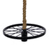 GloboStar® VELO 01185 Vintage Industrial Κρεμαστό Φωτιστικό Οροφής Μονόφωτο Μαύρο Μεταλλικό Πλέγμα με Μπεζ Σχοινί Φ30 x Y16cm - ledmania.gr